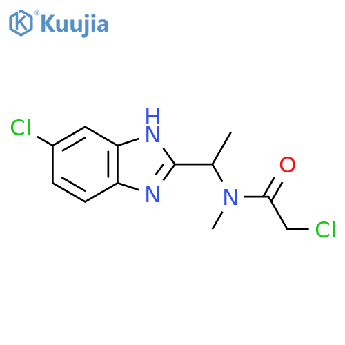 2-chloro-N-[1-(5-chloro-1H-1,3-benzodiazol-2-yl)ethyl]-N-methylacetamide structure