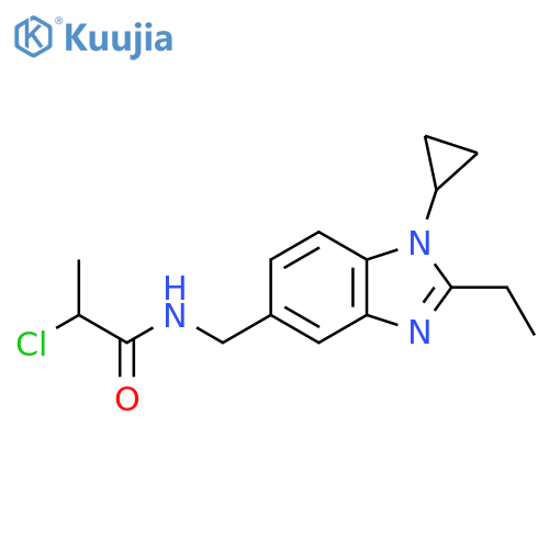 2-chloro-N-[(1-cyclopropyl-2-ethyl-1H-1,3-benzodiazol-5-yl)methyl]propanamide structure