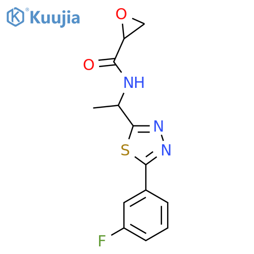 N-[1-[5-(3-Fluorophenyl)-1,3,4-thiadiazol-2-yl]ethyl]oxirane-2-carboxamide structure