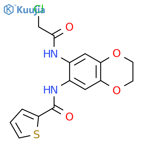 N-[7-(2-chloroacetamido)-2,3-dihydro-1,4-benzodioxin-6-yl]thiophene-2-carboxamide structure