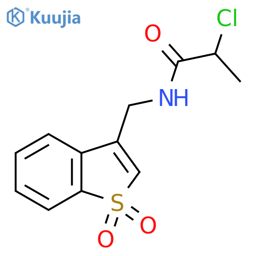 2-Chloro-N-[(1,1-dioxo-1-benzothiophen-3-yl)methyl]propanamide structure