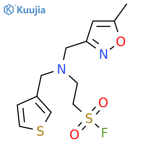 2-{(5-methyl-1,2-oxazol-3-yl)methyl(thiophen-3-yl)methylamino}ethane-1-sulfonyl fluoride structure