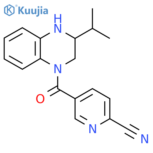 5-[3-(Propan-2-yl)-1,2,3,4-tetrahydroquinoxaline-1-carbonyl]pyridine-2-carbonitrile structure