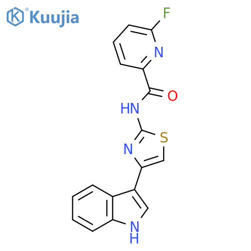 6-Fluoro-N-[4-(1H-indol-3-yl)-1,3-thiazol-2-yl]pyridine-2-carboxamide structure