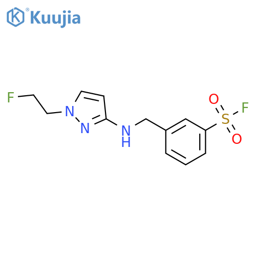 3-({1-(2-fluoroethyl)-1H-pyrazol-3-ylamino}methyl)benzene-1-sulfonyl fluoride structure