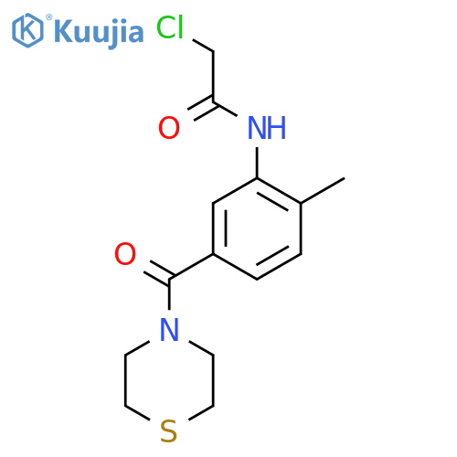2-chloro-N-2-methyl-5-(thiomorpholine-4-carbonyl)phenylacetamide structure