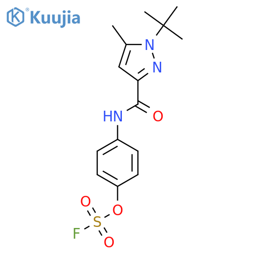 1-Tert-butyl-3-[(4-fluorosulfonyloxyphenyl)carbamoyl]-5-methylpyrazole structure
