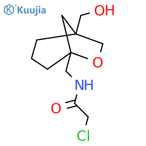 2-chloro-N-{1-(hydroxymethyl)-6-oxabicyclo3.2.1octan-5-ylmethyl}acetamide structure