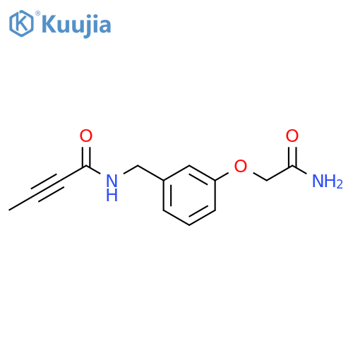 N-{3-(carbamoylmethoxy)phenylmethyl}but-2-ynamide structure