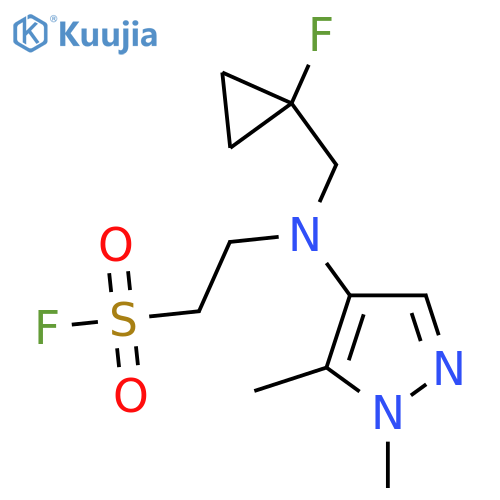 2-[(1,5-Dimethylpyrazol-4-yl)-[(1-fluorocyclopropyl)methyl]amino]ethanesulfonyl fluoride structure