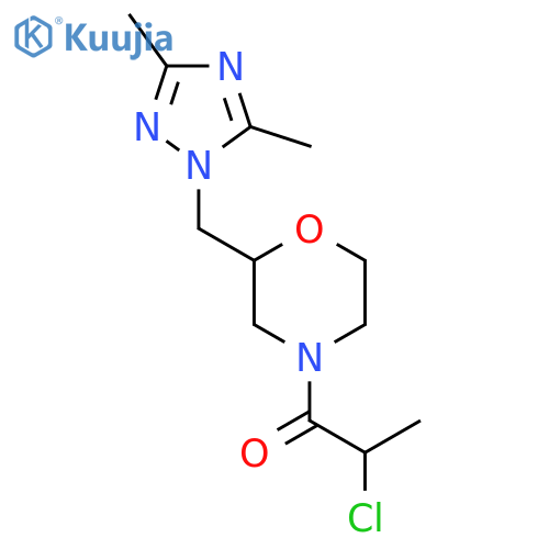 2-Chloro-1-[2-[(3,5-dimethyl-1,2,4-triazol-1-yl)methyl]morpholin-4-yl]propan-1-one structure