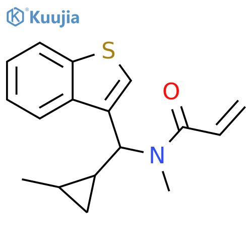 N-(1-benzothiophen-3-yl)(2-methylcyclopropyl)methyl-N-methylprop-2-enamide structure