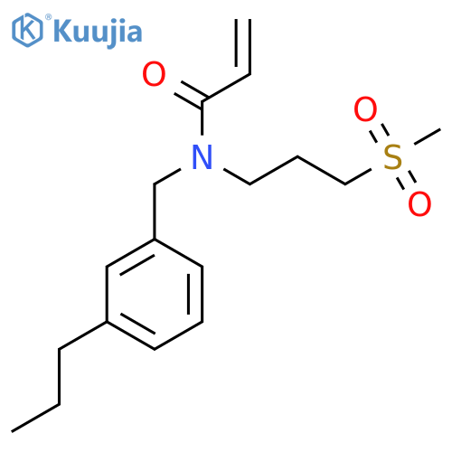 N-(3-Methylsulfonylpropyl)-N-[(3-propylphenyl)methyl]prop-2-enamide structure