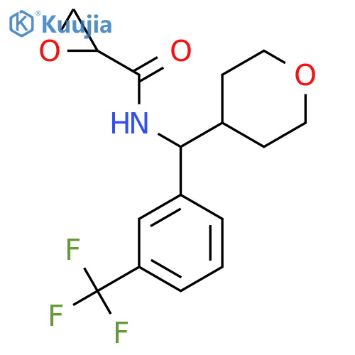 N-[(oxan-4-yl)[3-(trifluoromethyl)phenyl]methyl]oxirane-2-carboxamide structure
