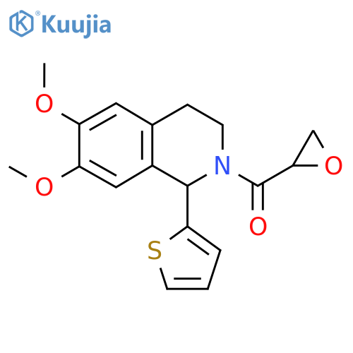(6,7-Dimethoxy-1-thiophen-2-yl-3,4-dihydro-1H-isoquinolin-2-yl)-(oxiran-2-yl)methanone structure