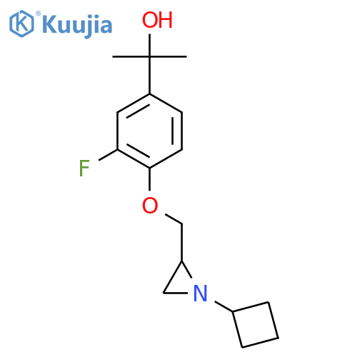 2-{4-[(1-Cyclobutylaziridin-2-yl)methoxy]-3-fluorophenyl}propan-2-ol structure