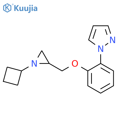1-[2-[(1-Cyclobutylaziridin-2-yl)methoxy]phenyl]pyrazole structure