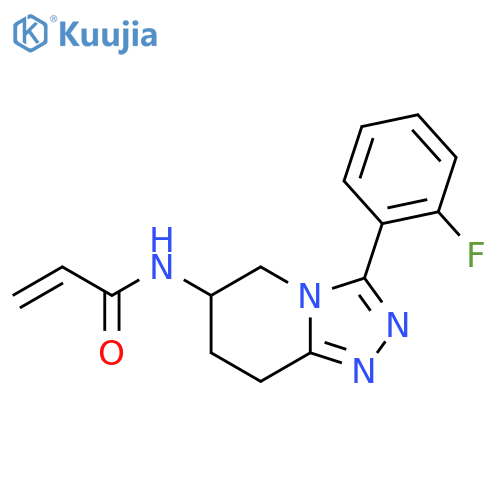 N-[3-(2-fluorophenyl)-5H,6H,7H,8H-[1,2,4]triazolo[4,3-a]pyridin-6-yl]prop-2-enamide structure