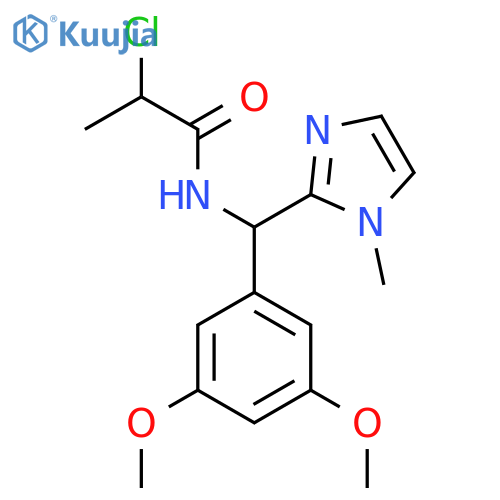 2-Chloro-N-[(3,5-dimethoxyphenyl)-(1-methylimidazol-2-yl)methyl]propanamide structure