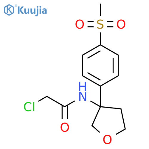 2-chloro-N-3-(4-methanesulfonylphenyl)oxolan-3-ylacetamide structure