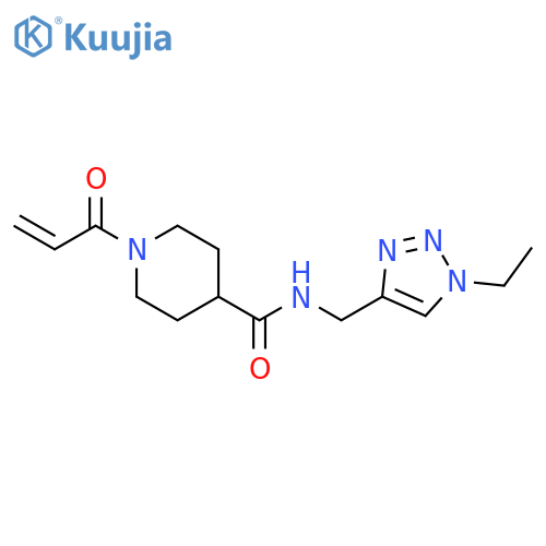 N-[(1-Ethyl-1H-1,2,3-triazol-4-yl)methyl]-1-(1-oxo-2-propen-1-yl)-4-piperidinecarboxamide structure