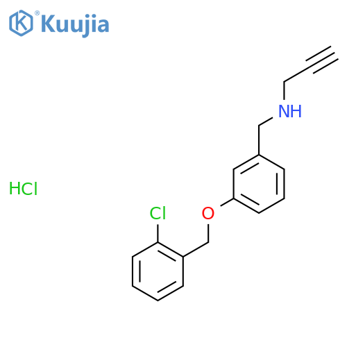 ({3-(2-chlorophenyl)methoxyphenyl}methyl)(prop-2-yn-1-yl)amine hydrochloride structure