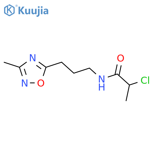 2-Chloro-N-[3-(3-methyl-1,2,4-oxadiazol-5-yl)propyl]propanamide structure