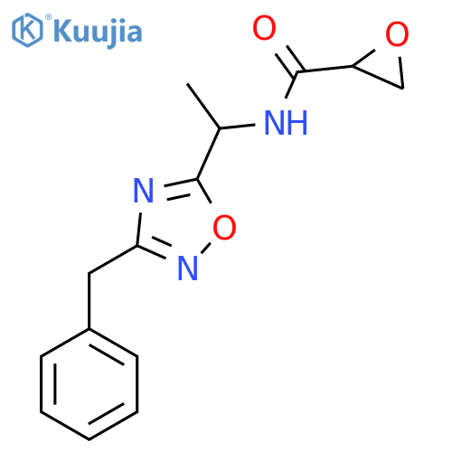 N-[1-(3-benzyl-1,2,4-oxadiazol-5-yl)ethyl]oxirane-2-carboxamide structure