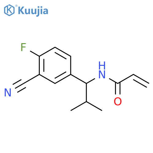 N-[1-(3-Cyano-4-fluorophenyl)-2-methylpropyl]prop-2-enamide structure