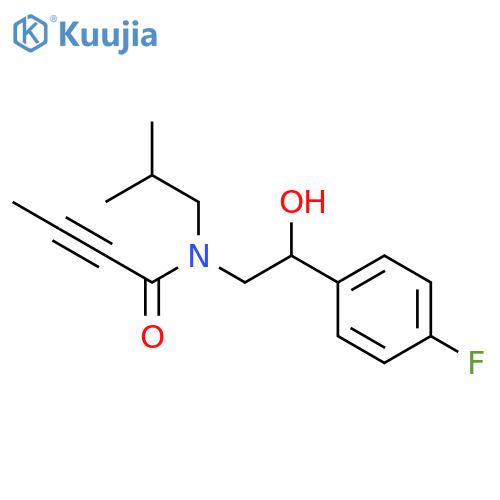 N-2-(4-fluorophenyl)-2-hydroxyethyl-N-(2-methylpropyl)but-2-ynamide structure