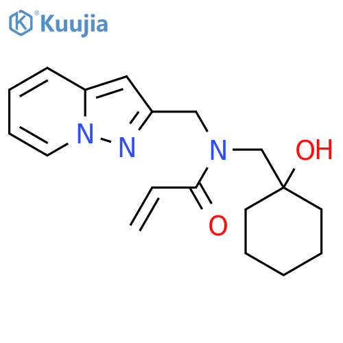 N-[(1-Hydroxycyclohexyl)methyl]-N-(pyrazolo[1,5-a]pyridin-2-ylmethyl)prop-2-enamide structure