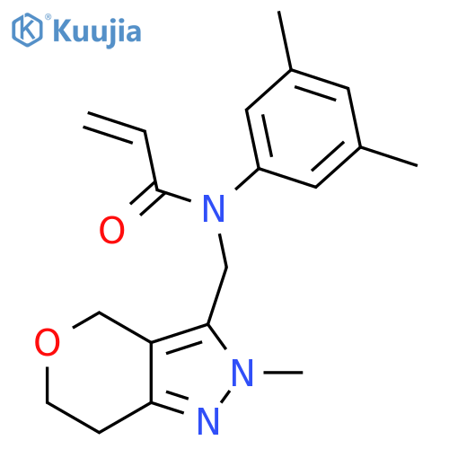 N-(3,5-Dimethylphenyl)-N-[(2-methyl-6,7-dihydro-4H-pyrano[4,3-c]pyrazol-3-yl)methyl]prop-2-enamide structure