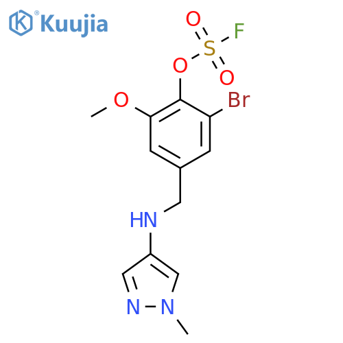 2-bromo-6-methoxy-4-{[(1-methyl-1H-pyrazol-4-yl)amino]methyl}phenyl sulfurofluoridate structure