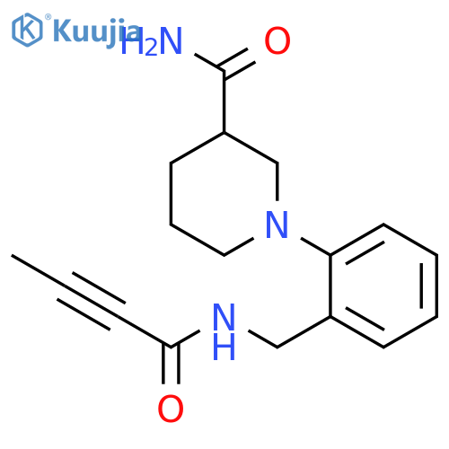 1-[2-[[(1-Oxo-2-butyn-1-yl)amino]methyl]phenyl]-3-piperidinecarboxamide structure