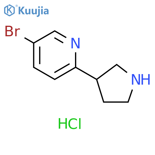 Pyridine, 5-bromo-2-(3-pyrrolidinyl)-, hydrochloride (1:1) structure