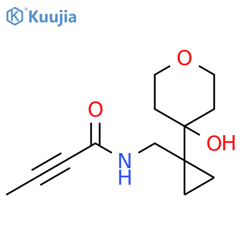 N-{1-(4-hydroxyoxan-4-yl)cyclopropylmethyl}but-2-ynamide structure