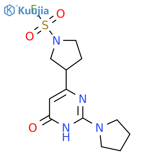 3-[6-Hydroxy-2-(pyrrolidin-1-yl)pyrimidin-4-yl]pyrrolidine-1-sulfonyl fluoride structure