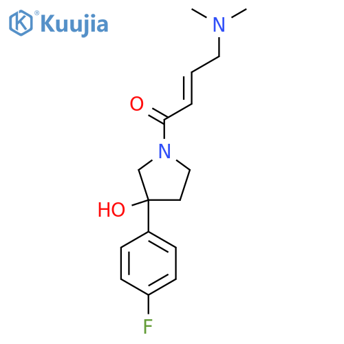 4-(Dimethylamino)-1-[3-(4-fluorophenyl)-3-hydroxypyrrolidin-1-yl]but-2-en-1-one structure