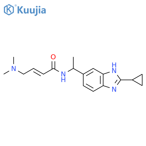 (2E)-N-[1-(2-cyclopropyl-1H-1,3-benzodiazol-5-yl)ethyl]-4-(dimethylamino)but-2-enamide structure