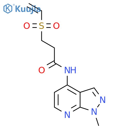 3-(ethenesulfonyl)-N-{1-methyl-1H,2H,4H-pyrazolo3,4-bpyridin-4-ylidene}propanamide structure