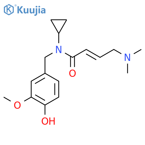 (E)-N-Cyclopropyl-4-(dimethylamino)-N-[(4-hydroxy-3-methoxyphenyl)methyl]but-2-enamide structure
