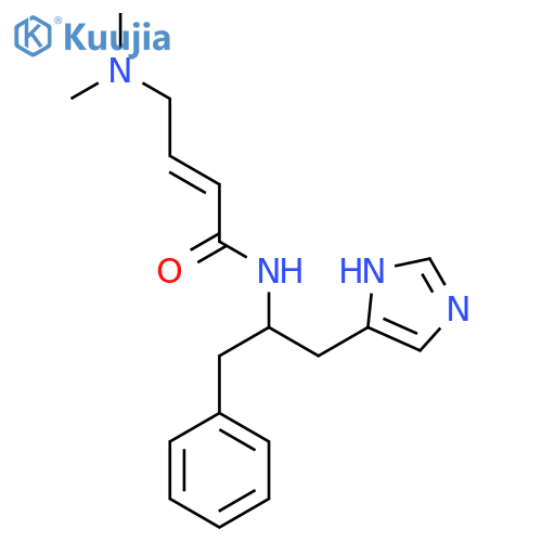 (2E)-4-(dimethylamino)-N-[1-(1H-imidazol-4-yl)-3-phenylpropan-2-yl]but-2-enamide structure