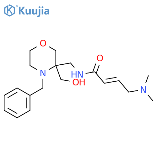 (2E)-N-{[4-benzyl-3-(hydroxymethyl)morpholin-3-yl]methyl}-4-(dimethylamino)but-2-enamide structure