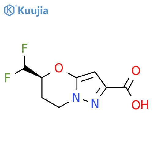 (5S)-5-(difluoromethyl)-6,7-dihydro-5H-pyrazolo[5,1-b][1,3]oxazine-2-carboxylic acid structure