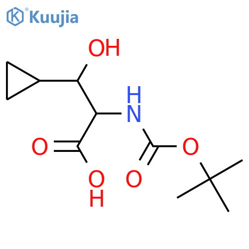 2-{[(Tert-butoxy)carbonyl]amino}-3-cyclopropyl-3-hydroxypropanoic acid structure