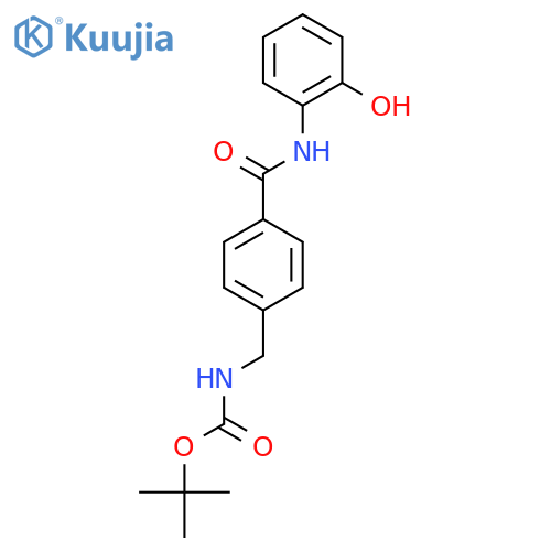tert-butyl N-({4-(2-hydroxyphenyl)carbamoylphenyl}methyl)carbamate structure