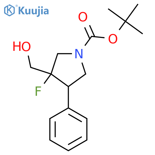 Tert-butyl 3-fluoro-3-(hydroxymethyl)-4-phenylpyrrolidine-1-carboxylate structure