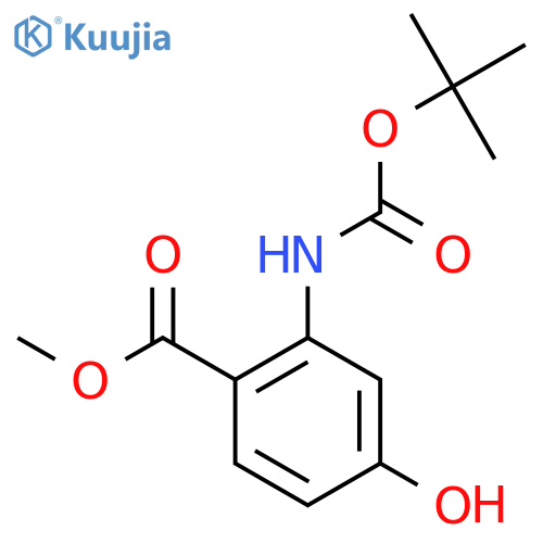 methyl 2-{(tert-butoxy)carbonylamino}-4-hydroxybenzoate structure