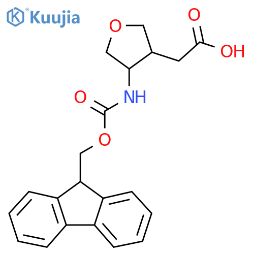 2-[4-(9H-Fluoren-9-ylmethoxycarbonylamino)oxolan-3-yl]acetic acid structure