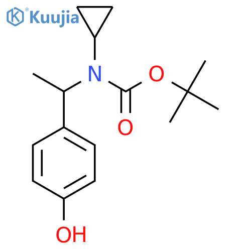 tert-butyl N-cyclopropyl-N-1-(4-hydroxyphenyl)ethylcarbamate structure